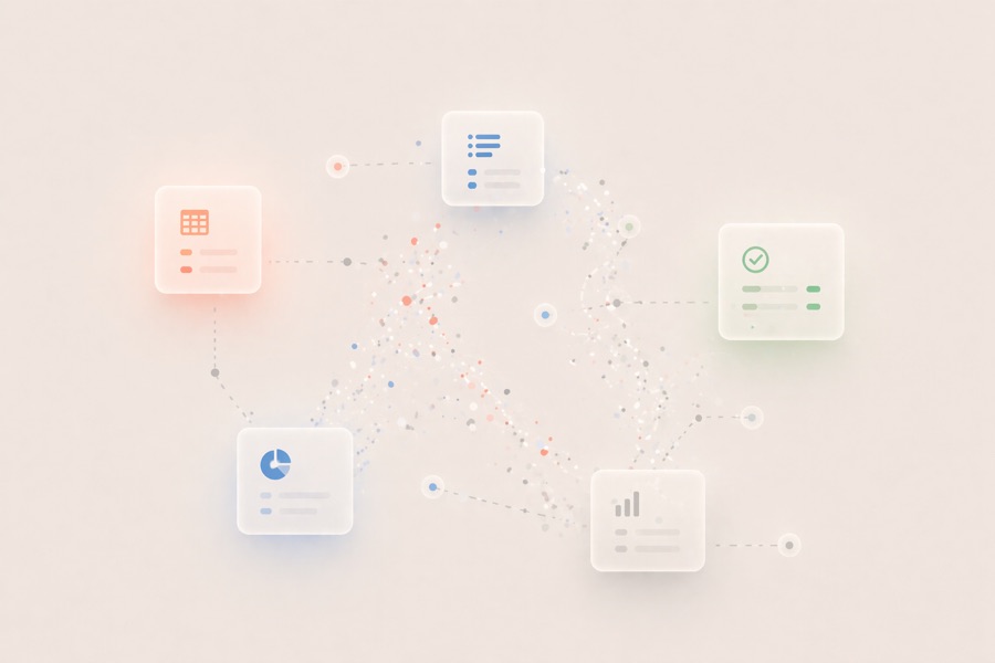 Training runs on manual work — materials scattered across email, spreadsheets and messengers